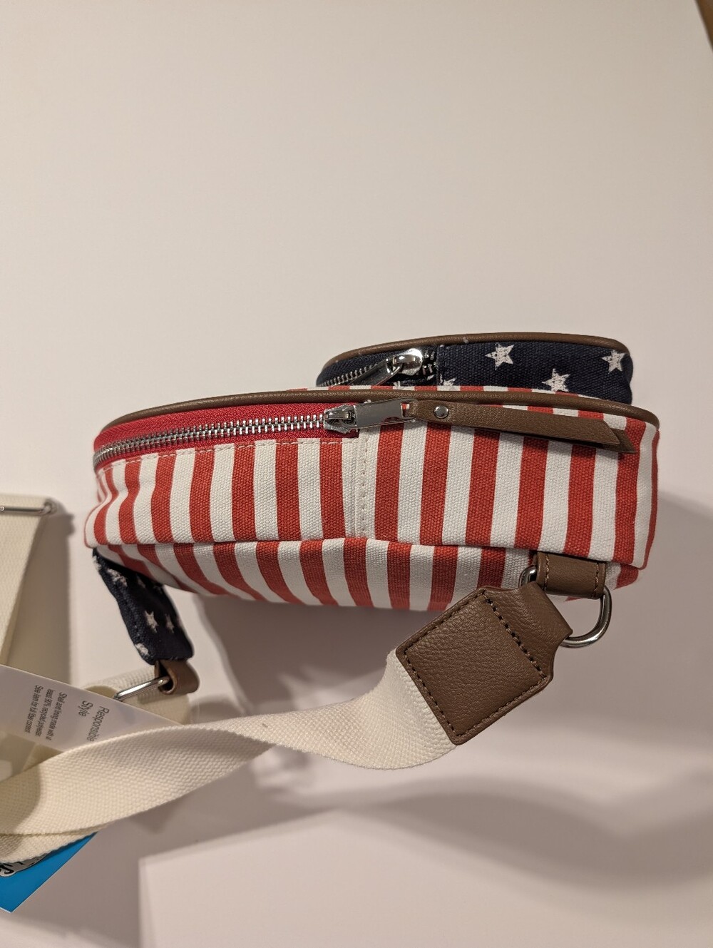 Mad Love Canvas Americana Sling Crossbody Bag - Picture 9 of 16